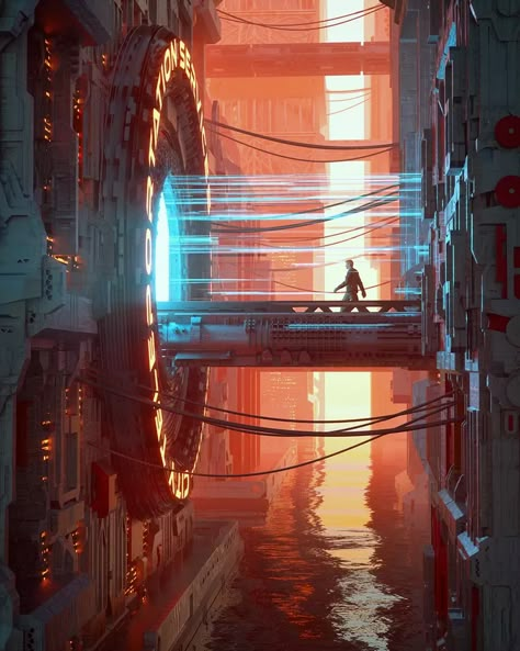 Trippy Sci-Fi Art - scenery post - Imgur Scifi Environment, Sci Fi Aesthetic, Sci Fi Landscape, Sci Fi City, Sci Fi Environment, 8bit Art, New Retro Wave, Cyberpunk City, Arte Cyberpunk