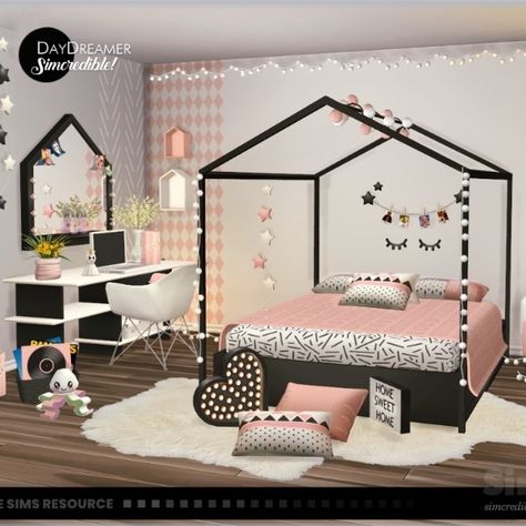 Bringing back to your sim kids the Daydreamer bedroom for kids and teens. Fully retested and updated.
Colorful, funny, cute and cozy, you'll get single and double beds, dresser, armoire, bookshelf plus, as most of you requested, desk and chair. No more excuses for delaying the home work ^^ by SIMcredibledesigns.com

available now exclusively at TheSimsResource Sims 4 Cc Furniture Living Rooms, Sims 4 Beds, Mod Furniture, Sims 4 Bedroom, Dream Kids, Pink Bedroom Decor, Teen Furniture, Kids Room Furniture, Sims 4 Toddler