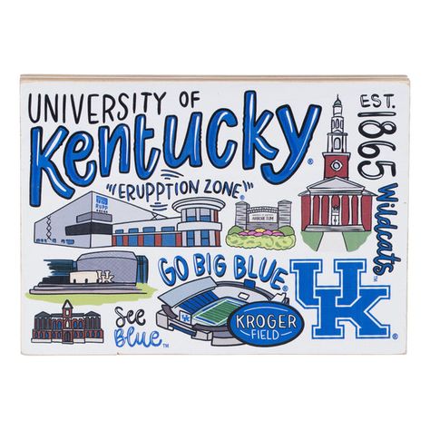 Kentucky - GLORY HAUS Kentucky Sublimation Designs, University Of Kentucky Wallpaper, University Of Kentucky Aesthetic, Dorm Canvas, Preppy Paintings, Formal Cooler Ideas, Kentucky Art, University Of Ky, Kentucky Football