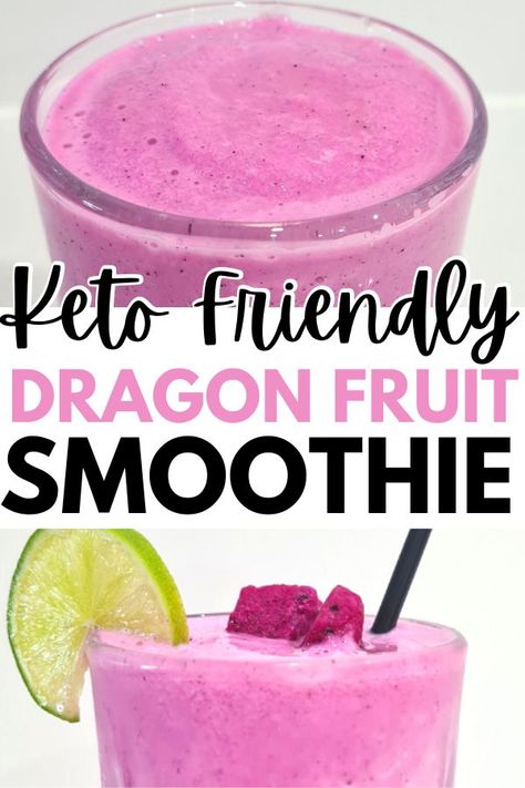 Fruit Smoothie With Yogurt, Fruit On Keto Diet, Dragon Fruit Smoothie Recipe, Smoothie With Yogurt, Dragon Fruit Drink, Dragonfruit Recipes, Fruit Smoothie Recipe, Low Carb Smoothie Recipes, Low Calorie Smoothies