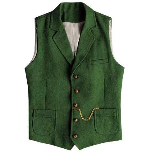 PRICES MAY VARY. Features: Button closure,single breasted 5 buttons,3 real pockets, adjustable back strap. Size: Please read the our size chart information of the product in order to choose your own size,not Amazon size chart. Fabrics: Herringbone tweed waistcot pattern, it’s comfortable, simple, and classic.Wool blend vest for casual comfort. Occasions: The vest is easy to match with dress shirt, suit coat, casual pants, etc. Suit for daily wear, business, wedding, outdoor, all occasions and se Mens Tweed Suit, Tweed Suit, Tweed Pattern, Herringbone Tweed, Tweed Suits, Three Piece Suit, 3 Piece Suits, Suit Vest, Collar Designs