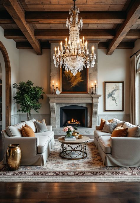 Rustic Living Room Italian Style Living Room Ideas, Tuscan Living Room Decor, Rustic Luxury Living Room, Transitional Farmhouse Living Room, Rustic Traditional Living Room, Tuscan Decorating Living Room, Italian Style Living Room, Tuscan Style Living Room, Rustic Living Rooms