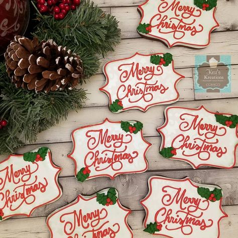 Merry Christmas Cookies, Christmas Plaques, Plaque Cookies, Xmas Cookies, Christmas Cookies Decorated, Christmas Sugar Cookies, Cookies Decorated, Cookie Ideas, Christmas Goodies