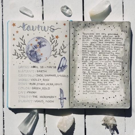 Taurus Journal, Crafting Witch, Taurus Season, Zodiac Journal, Moon Journal, Grimoire Book, Spiritual Journals, Norse Pagan, Book Of Shadow