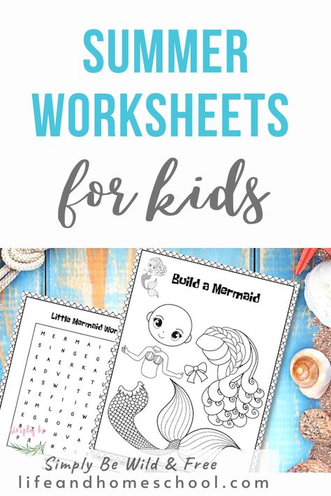 Keep the kids learning all summer with printable summer activities and worksheets for kids! Summer Activity Sheets, Summer Worksheets For Kids, July Activities, Summer Worksheets, Summer Words, Summer Coloring, Summer Math, Summer Printables, Bullet Journal Hacks