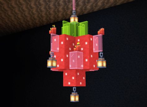 Minecraft Fairy Lamp Post, Minecraft Stores Ideas Aesthetic, Light Posts Minecraft, Minecraft Candle Chandelier, Minecraft Lollipop, Minecraft Candy Build, Minecraft Sign Post Ideas, Fairy Tail Minecraft, Minecraft Garland