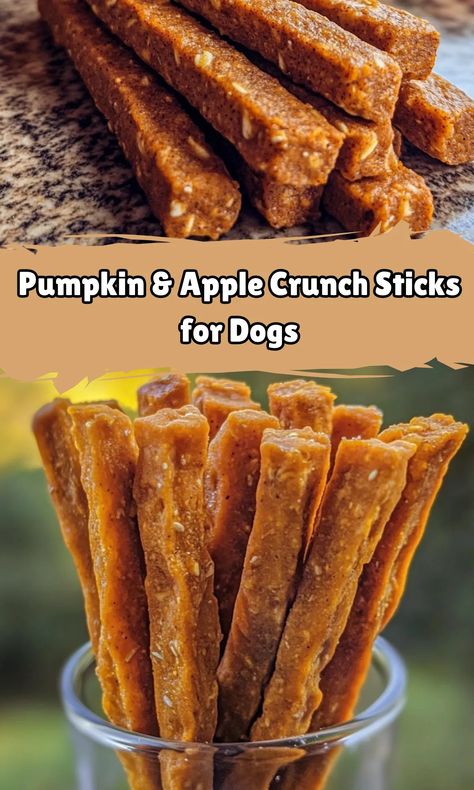 Pumpkin & Apple Crunch Sticks for Dogs are the ultimate crunchy snack your pup will adore! Packed with wholesome ingredients like pumpkin, applesauce, and oats, these treats are healthy and easy to bake. Perfect for rewarding your dog or just showing extra love. Save this recipe and make it today for a happy, tail-wagging pup! 🐾 Homemade Apple Dog Treats, Crunchy Dog Treats Recipes, Apple Treats For Dogs, Applesauce Dog Treats Homemade, Pumpkin Banana Dog Treats, Pumpkin Treats For Dogs, Applesauce Dog Treats, Pumpkin Applesauce, Make Dog Treats