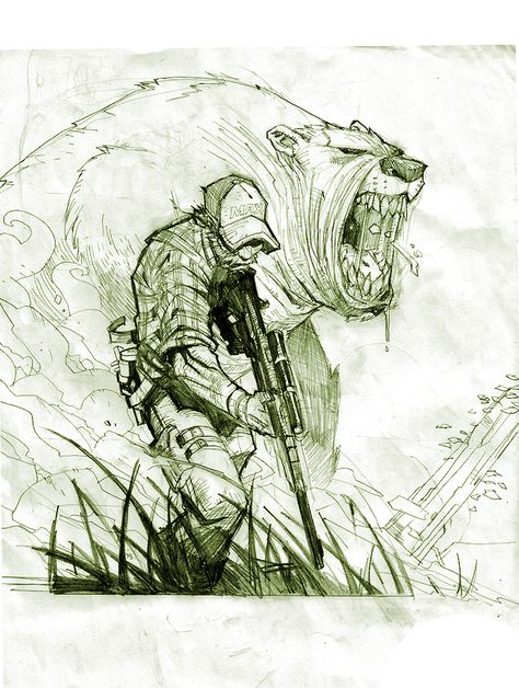 bear hunt by nefar007.deviantart.com on @deviantART Bear Hunt, Character Sketches, Artist Models, Arte Sketchbook, Arte Fantasy, Illustration Sketches, Book Ideas, Illustration Vector, A Drawing