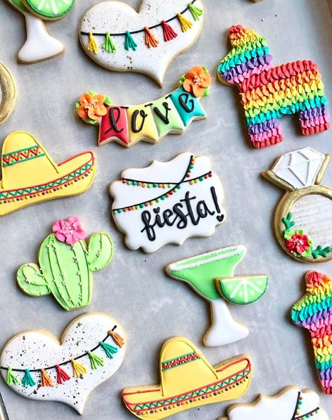 Fiesta Gender Reveal Party, Fiesta Cookies, Nacho Average Bride, Fiesta Wedding Shower, Mexican Bridal Showers, Wedding Shower Cookies, Bachelorette Cookies, Fiesta Cake, Fiesta Bridal Shower