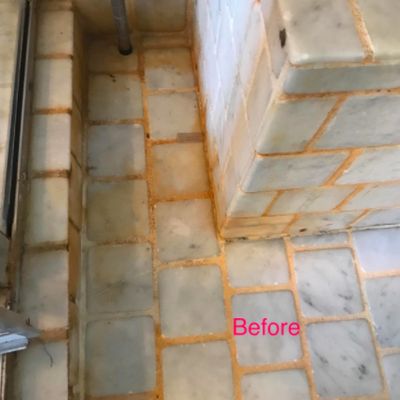 Products With Amazing Before And After Photos How To Clean Pebble Stone Shower Floor, How To Clean Pebble Shower Floor, Clean Shower Floor, Bathroom Cleaning Products, Clean Shower Grout, Stone Shower Floor, Stone Floor Bathroom, Pebble Shower Floor, How To Clean Stone