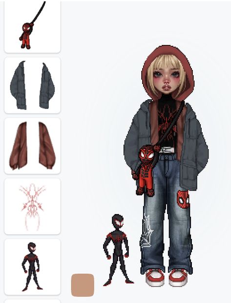 Outfit Inspo Coquette, Coquette Gyaru, Spiderman Outfit, Everskies Outfits, Virtual Girl, Aesthetic Brown, Virtual Fashion, Bratz Doll, Junk Drawer