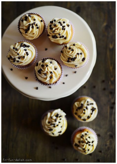 French Vanilla Cupcakes with Cookie Dough Frosting l by Fit, Fun & Delish! French Vanilla Cupcakes, Cookie Dough Frosting, Vanilla Cupcake Recipe, Take The Cake, Dessert Cupcakes, Yummy Cupcakes, Vanilla Cupcakes, French Vanilla, How Sweet Eats