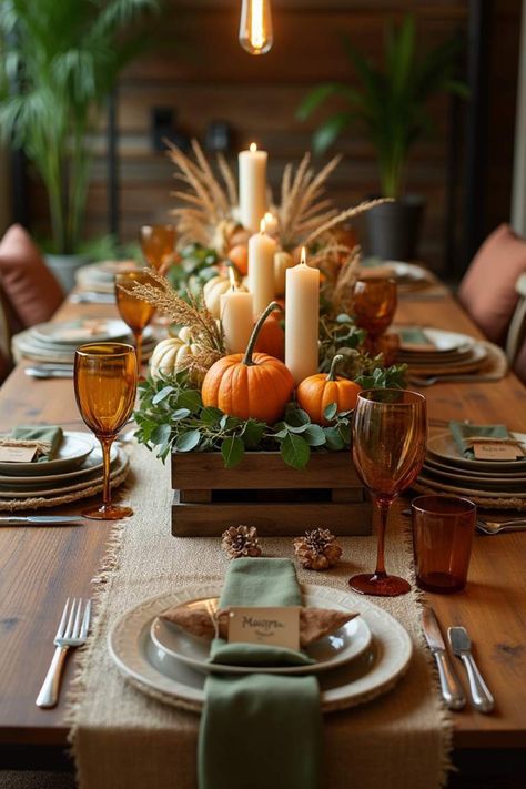 15 Best Thanksgiving Tablescapes Ideas for a Festive Table Moody Fall Tablescape, Thanksgiving Tablescapes Ideas, Tablescapes Ideas, Cool Projects, Holiday Hosting, Fall Tablescapes, Thanksgiving Tablescapes, Festive Tables, Thanksgiving Table