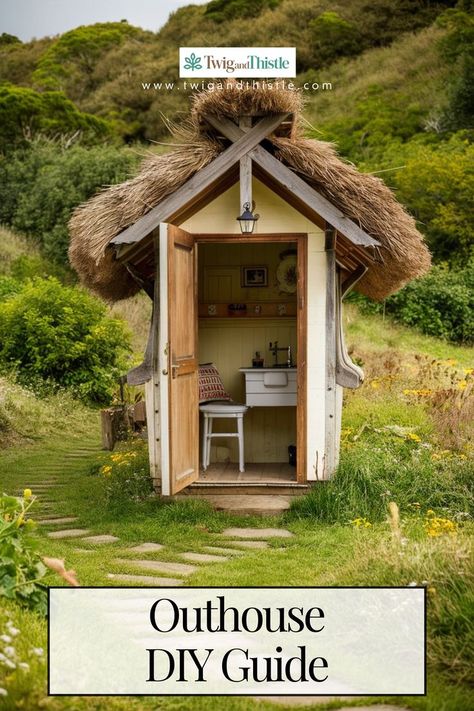 Discover the rustic elegance of vintage outhouse bathroom ideas. Create a unique and cozy space with reclaimed wood, vintage sinks, and charming accessories. #RusticBathroom #VintageDecor #OuthouseStyle #DIYDecor #HomeImprovement How To Build An Outhouse, Outhouse Bathroom Ideas, Outhouse Diy, Build An Outhouse, Building An Outhouse, Vintage Sinks, Outhouse Bathroom, Vintage Sink, Rustic Bathroom