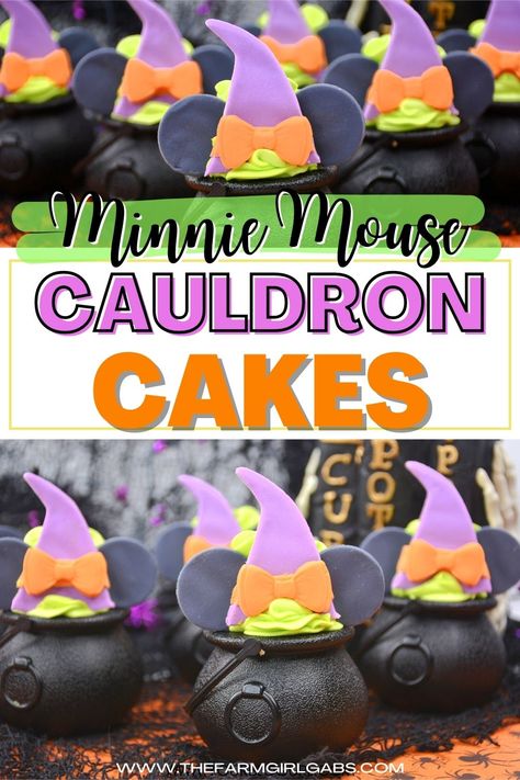 Halloween Cupcake Recipe, Cauldron Cakes, Easy Cupcake Recipe, Disney's Halloween Treat, Mini Cauldron, Halloween Food Cupcakes, Cauldron Cake, Disney Halloween Parties, Spooky Halloween Food