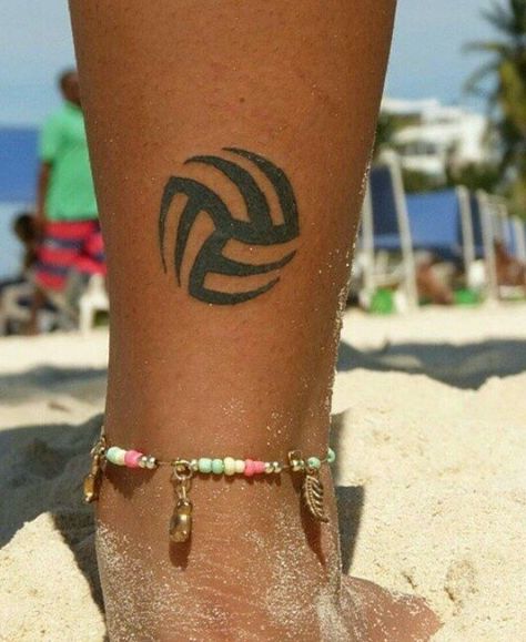 Tattoo bola de vôlei  Tattoo volei  Volleyball Netball Tattoo, Sports Tattoos Women, Volley Tattoo, Volleyball Tattoo Ideas, Volleyball Tattoo, Ironman Triathlon Tattoo, Quotes Mom, Tattoo Couple, Super Tattoo