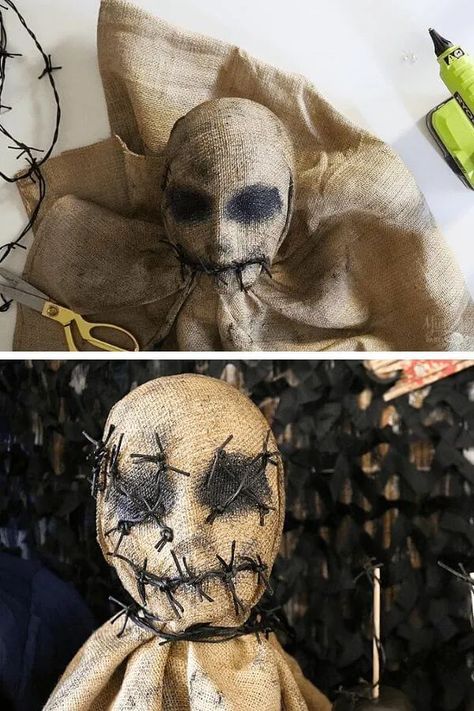 Diy Scary Scarecrow Costume, Diy Indoor Halloween Decorations, Diy Scary Halloween Decorations, Easy Halloween Decorations Diy, Diy Halloween Props, Halloween Chandelier, Halloween Hombre, Halloween Costumes Scarecrow, Indoor Halloween Decorations