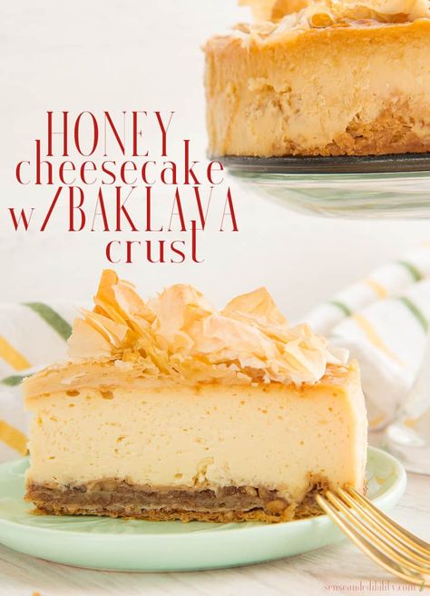 Vegan Croissant, Honey Baklava, Honey Cheesecake, Baklava Cheesecake, Baklava Recipe, Homemade Cheesecake, Great Desserts, Cannoli, Unique Recipes