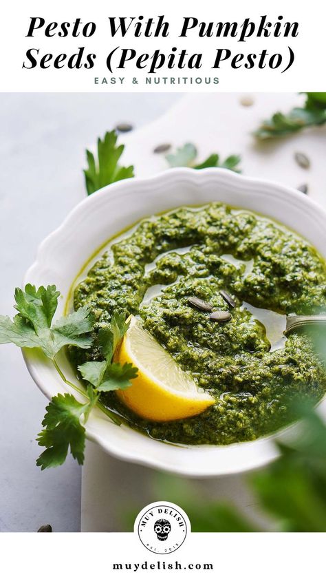 Get ready to taste the ultimate twist on classic Pesto! 😋🌿 This Pepita Pesto swaps pine nuts for pumpkin seeds, giving it a unique and delightful flavor.🎃✨ Add this fresh and vibrant Pesto to pasta, chicken, pork, or fish for a burst of yum-factor! 🍝🍗🐟 #PepitaPesto #FreshlyDelicious #TastyTwist Mexican Sauces, Mexican Hot Chocolate Recipe, Dips Recipes, Healthy Sauces, Homemade Hot Cocoa, Pasta Chicken, Mexican Hot Chocolate, Pesto Recipe, Roasted Salmon