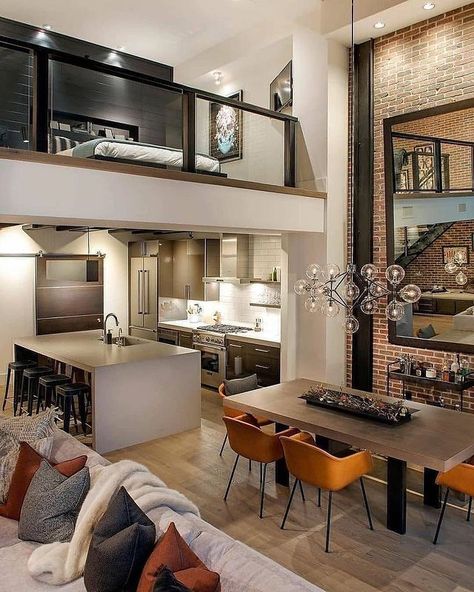 INTERIOR DESIGN su Instagram: "Would you like to live here? 🔑🤍 Follow @interiors.media for more - By @dentonhousedesign #interiors #luxury #design #interiordesign…" Modern Loft Design, Industrial Loft Design, Loft House Design, Loft Interior Design, Loft Interiors, Loft House, Loft Living, Modern Loft, Loft Design