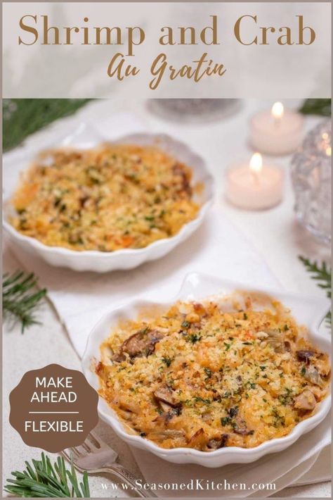 Crab Au Gratin Recipe, Seafood Au Gratin, Shrimp Au Gratin, Crab Au Gratin, Curried Shrimp, Crab Casserole, Seafood Shrimp, Au Gratin Recipes, Gratin Dish