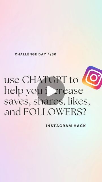 Instagram Strategist- Sneha on Instagram: "Read Caption 👇

First, make sure to FOLLOW & SAVE this reel... because you’re going to need it later.

We all want more followers, right? 

Why not use CHATGPT to help you increase saves, shares, likes, and FOLLOWERS?

Here are 4 ChatGPT commands to help you gain more followers.

🎥 REELS ENGAGEMENT

Command: “I’m looking to create 10 eye-catching reels on Instagram that gain new followers. Suggest creative ideas and themes for Reels that are likely to increase likes, comments, shares, and followers for [your niche/industry] and the current trends?

📎 INSTAGRAM BIO OPTIMIZATION

Command: “My Instagram bio needs to be more engaging and impactful. Can you help me draft a bio that encourages followers, highlights my uniqueness, and sparks curiosity Ig Reels, Read Caption, New Followers, Can You Help Me, Can You Help, Current Trends, More Followers, Instagram Bio, Instagram Captions