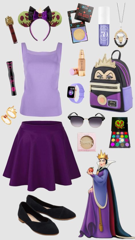 Evil Queen Disneybounding #disney #evilqueen #snowwhite #disneybound #outfitinspo Disney Themed Outfits, Queen Outfit, Disney Bound Outfits, Disney Inspired Outfits, Evil Queen, Themed Outfits, Disney Outfits, Disney Inspired, Disney Style