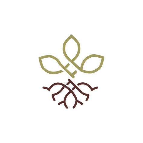 Roots Logo Design Ideas, Tree Roots Logo, Root Logo Design, Leaf Logo Design Ideas, Solidarity Illustration, Logo Design Technology, Leaves Logo Design, Bush Drawing, Wellness Center Design