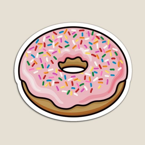 Donut Painting Easy, Cartoon Doughnut, Donut Illustration Cute, Pink Donut Drawing, Donut Digital Art, Food Doodles, Glazed Doughnuts, Cake Donuts, Donuts