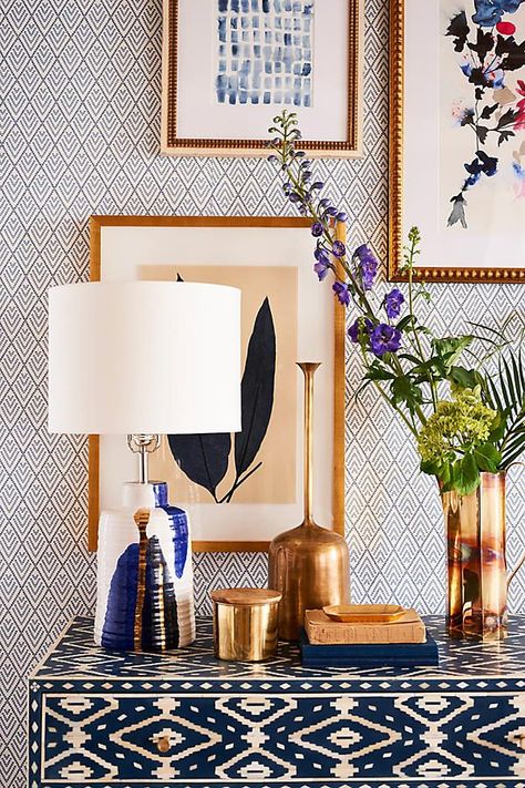 Glinted Gold Lamp Ensemble - ELLEDecor.com Bedroom Anthropologie, Anthropology Home, Desain Furnitur Modern, Anthropologie Home, Sale Home, Gold Lamp, Room Lamp, Bedroom Lamps, Eclectic Home