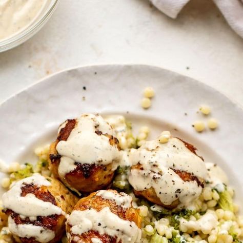 Ranch Chicken Meatballs, Meatballs With Broccoli, Broccoli Couscous, 30 Minute Dinners, Dinners Recipes, Homemade Ranch, Ranch Chicken, Chicken Meatballs, Food To Eat