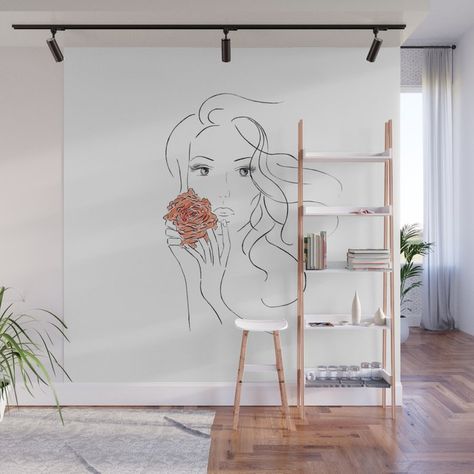 Beauty Blossom Wall Mural by skinny_love | Society6 Secret Walls, Dance Studio Design, Dance Studio Decor, Dance Store, Ballet Studio, Art Boutique, Removable Wall Murals, Mural Wall Art, Dance Studio