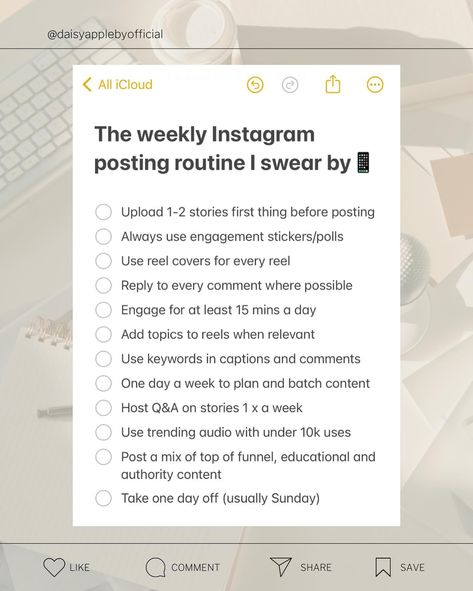 Get a routine that will actually keep you in check if you’re looking to see consistent growth 🚀 • Upload 1-2 stories first thing before posting • Always use engagement stickers/polls • Use reel covers for every reel • Reply to every comment where possible • Engage for at least 15 mins a day • Add topics to reels when relevant • Use keywords in captions and comments • One day a week to plan and batch content • Host Q&A on stories 1 x a week • Use trending audio with under 10k uses • Post a mi... Q And A Instagram Stories, Q&a Instagram Story, Engagement Stickers, Batch Content, Business Instagram Ideas, Q And A, Business Instagram, Instagram Business, Instagram Ideas