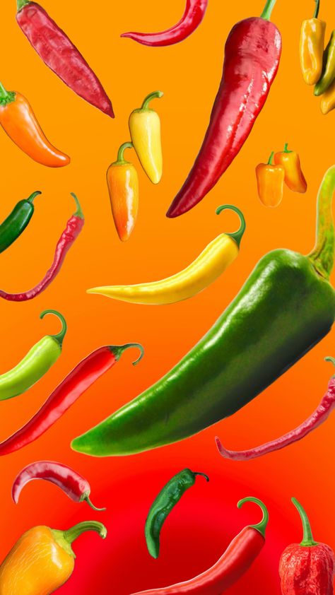 #peppers #pepper #hot #hotstuff #wallpaper #phonewallpaper #spicy #hottie #cutewallpaper #foodwallpaper #chili #chile #chilipepper #chilipeppers #chiles Peppers, Chili, Wallpapers