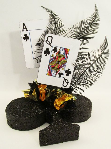 Vegas Centerpieces, Casino Themed Centerpieces, 60th Birthday Ideas For Mom, Alice In Wonderland Props, Playing Card Design, Casino Birthday, James Bond Theme, Casino Theme Party Decorations, Vegas Theme