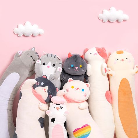 Squisheen Pillow Gifts shop | the Perfect and Cute Gift – Squisheen Globle Big Stuffed Animal, Giant Stuffed Animals, Modern People, Long Cat, Grey Kitten, Pink Panda, Stuffed Animal Cat, Kawaii Plush, New Order