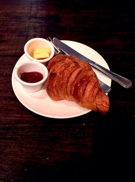 Croissant with butter and jam Croissant Sandwich, Food Art, Sandwiches, Christmas Holidays, Jam, Butter, Holidays, Christmas, Quick Saves