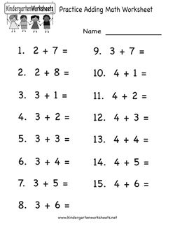 Free Kindergarten Addition Worksheets - Learning to Add Through Images and Numbers Math Subtraction Worksheets, Kindergarten Math Worksheets Addition, Kindergarten Math Free, Worksheet Kindergarten, Subtraction Kindergarten, Kindergarten Math Worksheets Free, Kindergarten Addition Worksheets, Addition Kindergarten, Math Practice Worksheets