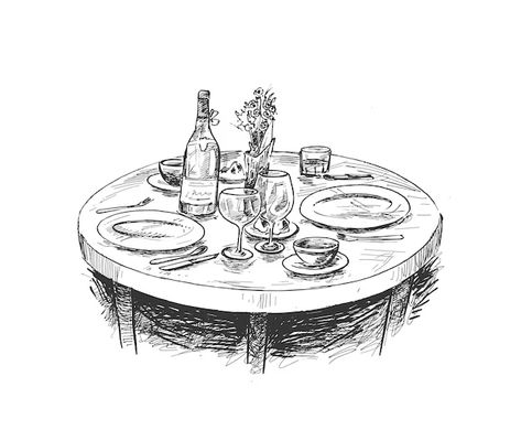 Table Sketch, Tattoo Table, Glasses Of Wine, Sketch Icon, Indie Drawings, Drawing Table, Portrait Design, Restaurant Tables, Restaurant Interior Design