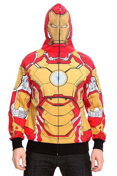 Iron Man Hoodies: Mark 60/40 Cotton/Poly Blend Armor Iron Man Hoodie, Iron Man Shirt, New Iron Man, Ironman Costume, Iron Man 3, Marvel Iron Man, Man Thing Marvel, Retro Outfits, Full Zip Hoodie