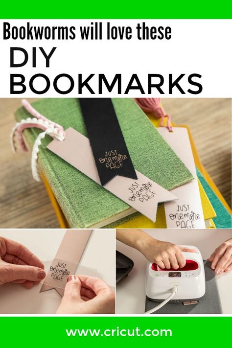 DIY Just One More Page Leather Bookmark Bookmarks With Cricut, Bookmark Diy, Diy En Cuir, Diy Leather Projects, Projets Cricut, Cricut Projects Beginner, Leather Diy Crafts, Leather Bookmark, Diy Bookmarks