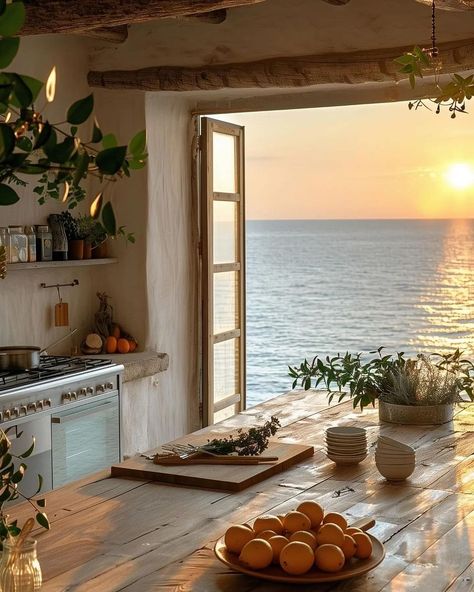 Modern & Luxury Architecture 🏠 | 😶‍🌫️Experience the timeless beauty 🌿 of a stone-carved house in Italy 🇮🇹 , overlooking the sea 🌊 as the sun sets in a blaze of colors🌅.… | Instagram Modern Luxury Architecture, Luxury Architecture, Room Organisation, Mediterranean Villa, Coastal Elegance, Spanish House, Sun Sets, Future Lifestyle, Window View