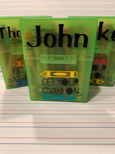 Personalized School Supplies Labels, Shot Glass Candles, Personalized Pencil Boxes, Crayon Book, Bee Silhouette, Personalized School Supplies, School Labels, Crayon Box, Graphic Design Company