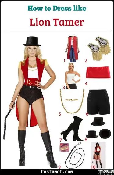 Lion Tamer Costume for Cosplay & Halloween 2023 Animal Tamer Costume, Ringmaster Couple Costume, Diy Lion Tamer Costume Women, Diy Ring Master Costume Women, Ring Leader Costume Womens, Diy Lion Tamer Costume, Womens Circus Costume, Diy Ringmaster Costume Women, Circus Couple Costume