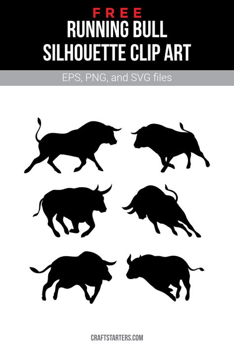 Bull Silhouette Tattoo, Bull Silhouette, Bull Tattoos, Silhouette Tattoos, Wild Fire, Silhouette Clip Art, Bull Run, Black Bull, Free Running