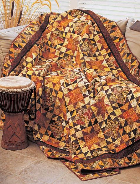 Smoky Point Stars Quilt Pattern Fall Quilt Patterns, Orange Quilt, Quilt Pattern Download, Cozy Quilts, Fall Quilts, Halloween Quilts, Star Quilt Patterns, Star Quilts, Scrappy Quilts