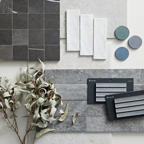 Creating a mood board is the best way to come up with your material scheme for your project. You’ll never know how two different materials will look together until you lay them out. Our samples make it easy to visualize in your space. Material Scheme, Dark Grey Floor, Creating A Mood Board, Grey Floor, Grey Floor Tiles, Grey Tiles, Grey Flooring, Floor Tiles, Design Consultant