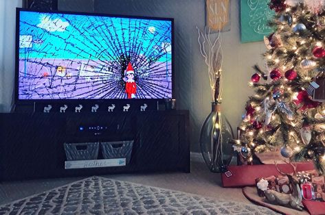 If you have a smart tv go on YouTube look for "Elf on the shelf broke screen/ Peppa Pig let it play & trick the kid lol   https://youtu.be/bfiJe7D8gZU Elf On Shelf Broken Tv, Elf On The Shelf Tv Ideas, Elf Broken Tv, Elf On The Shelf Broken Tv, Elf On The Shelf Easy, Elf Is Back Ideas, Elf 2024, Thanksgiving Napkin Folds, Simple Thanksgiving Table Decor