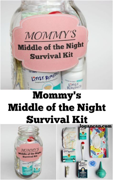 Mommy's Middle of the Night Survival Kit for life with babies. Mommy Survival Kit, Newborn Survival, Mom Survival Kit, Postpartum Care Kit, Girl Gift Baskets, Mom Gift Basket, Survival Supplies, Survival Kits, Baby Girl Shower Gifts