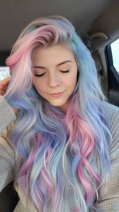 Multi Tone Hair, Multi Tone Hair Color, Golden Highlights Brown Hair, Blonde Light Brown Hair, Granny Hair, Cotton Candy Hair, Awesome Hairstyles, Candy Hair, Light Blonde Hair